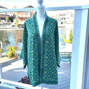 MAX STUDIO Open Front Kimono Artist Boho Nature Inspired Light Weight Flow